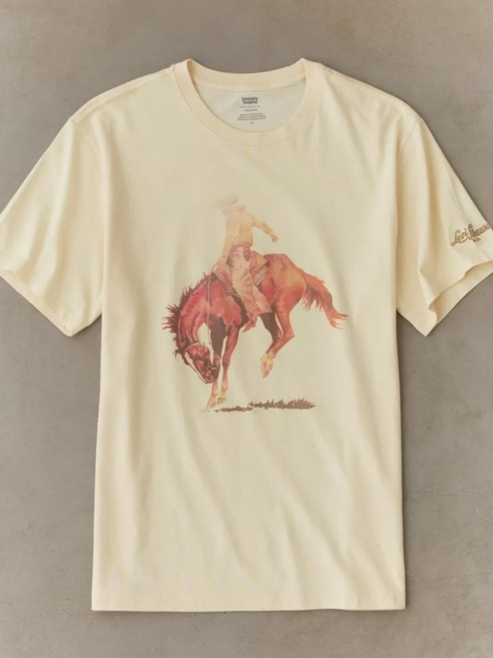 Levi's Cream Short-Sleeve Tee with Rodeo Horse Graphic